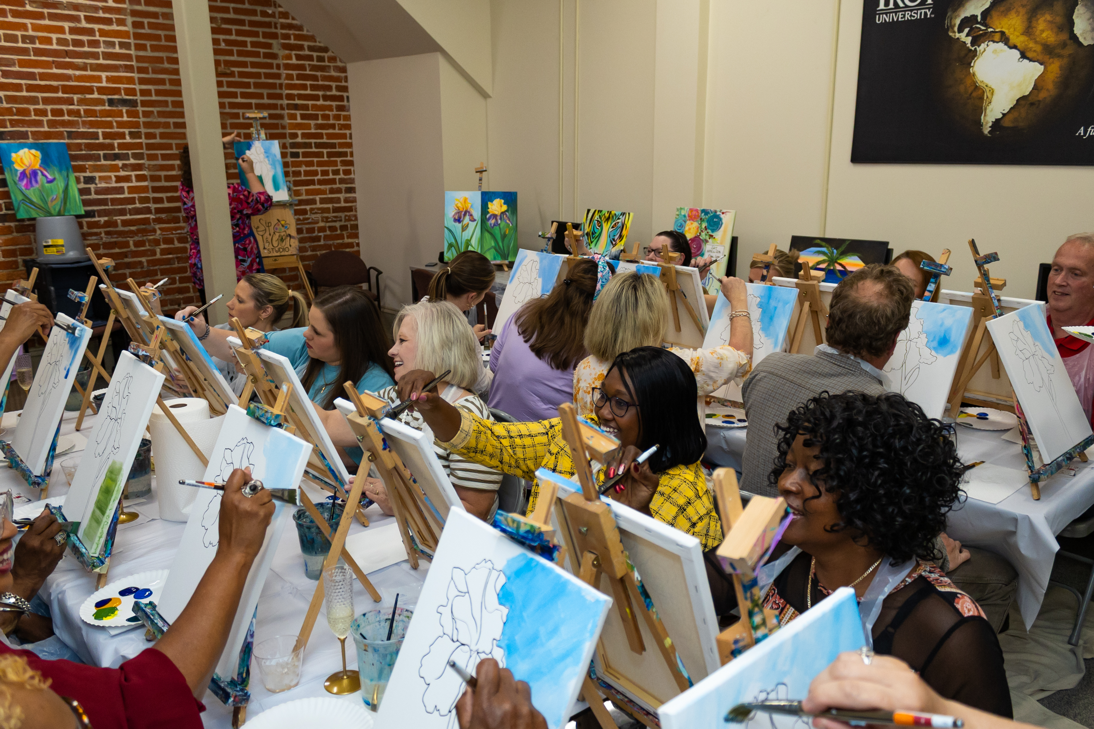 TROY's team in Sumter, SC recently hosted a Sip and Paint event where attendees got to create their own pieces of art to take home. 