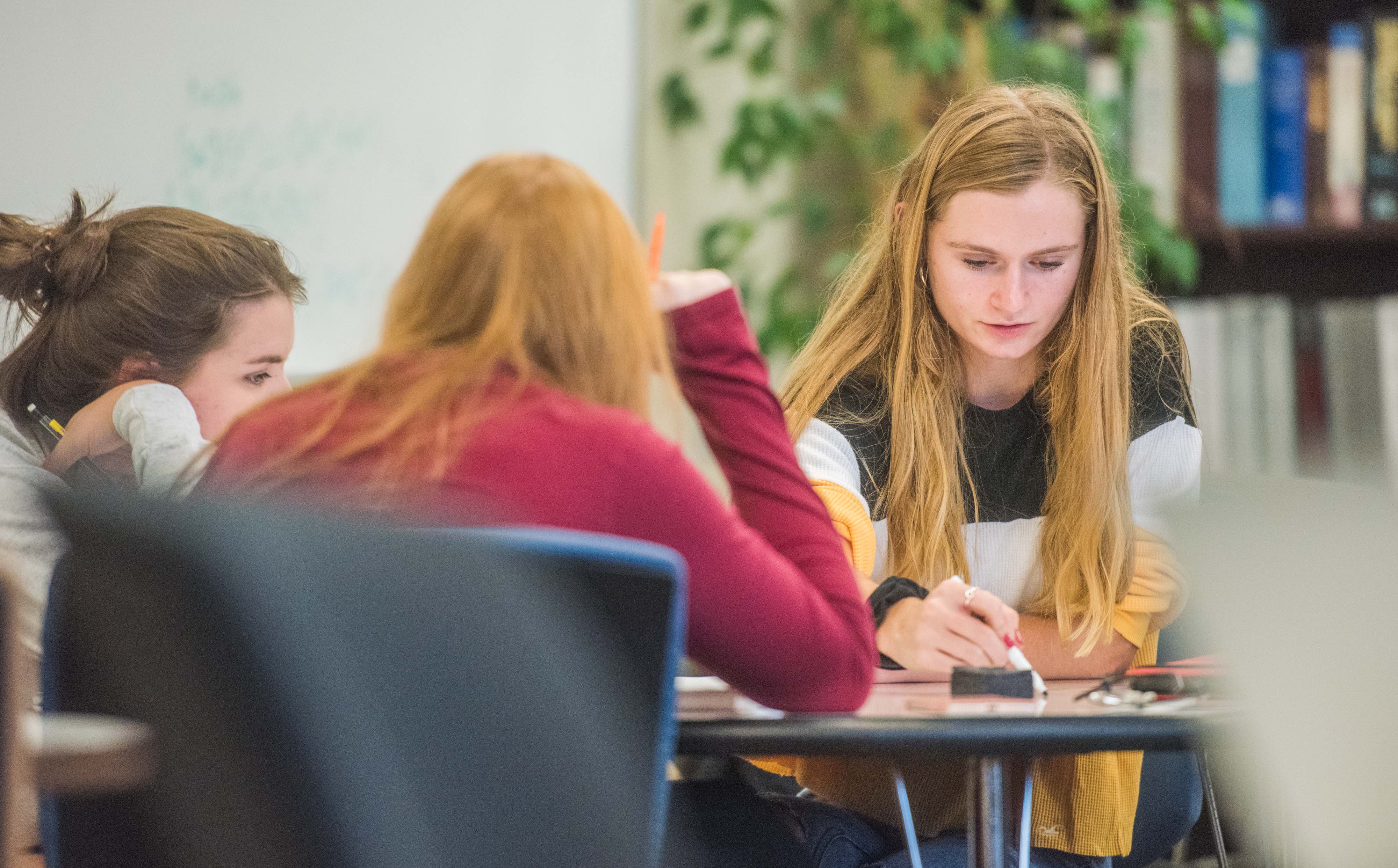 Students in the learning center