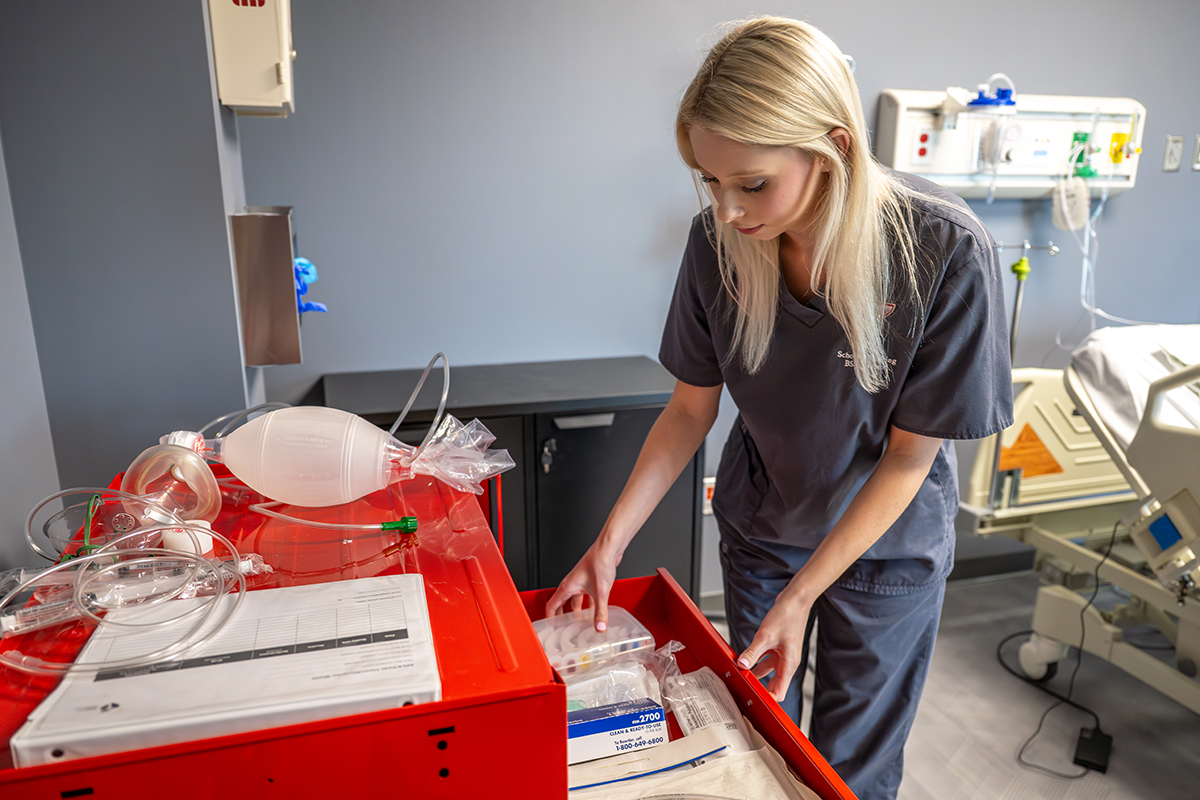 TROY student working in the lab