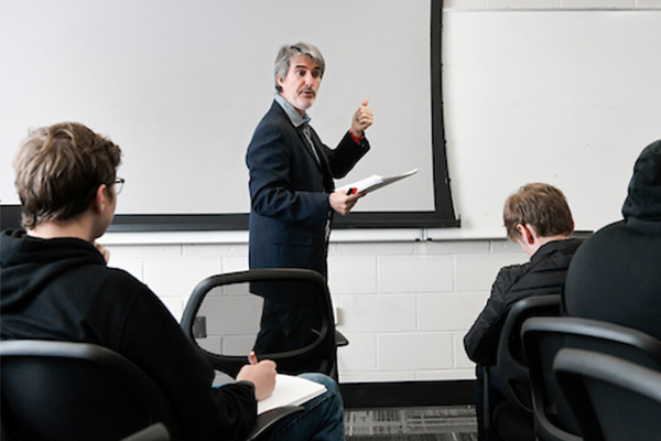 Professor in class