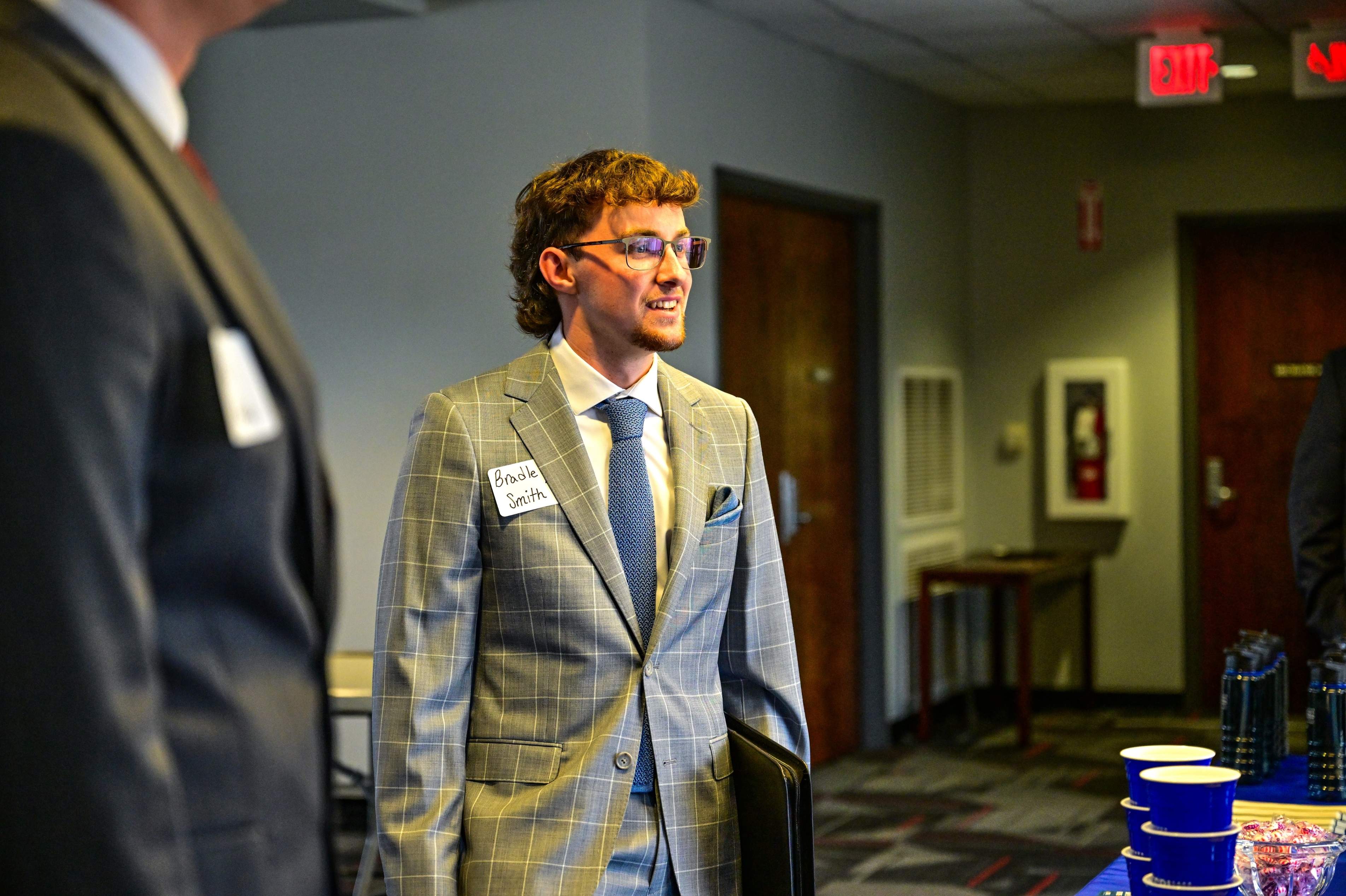 student at career fair