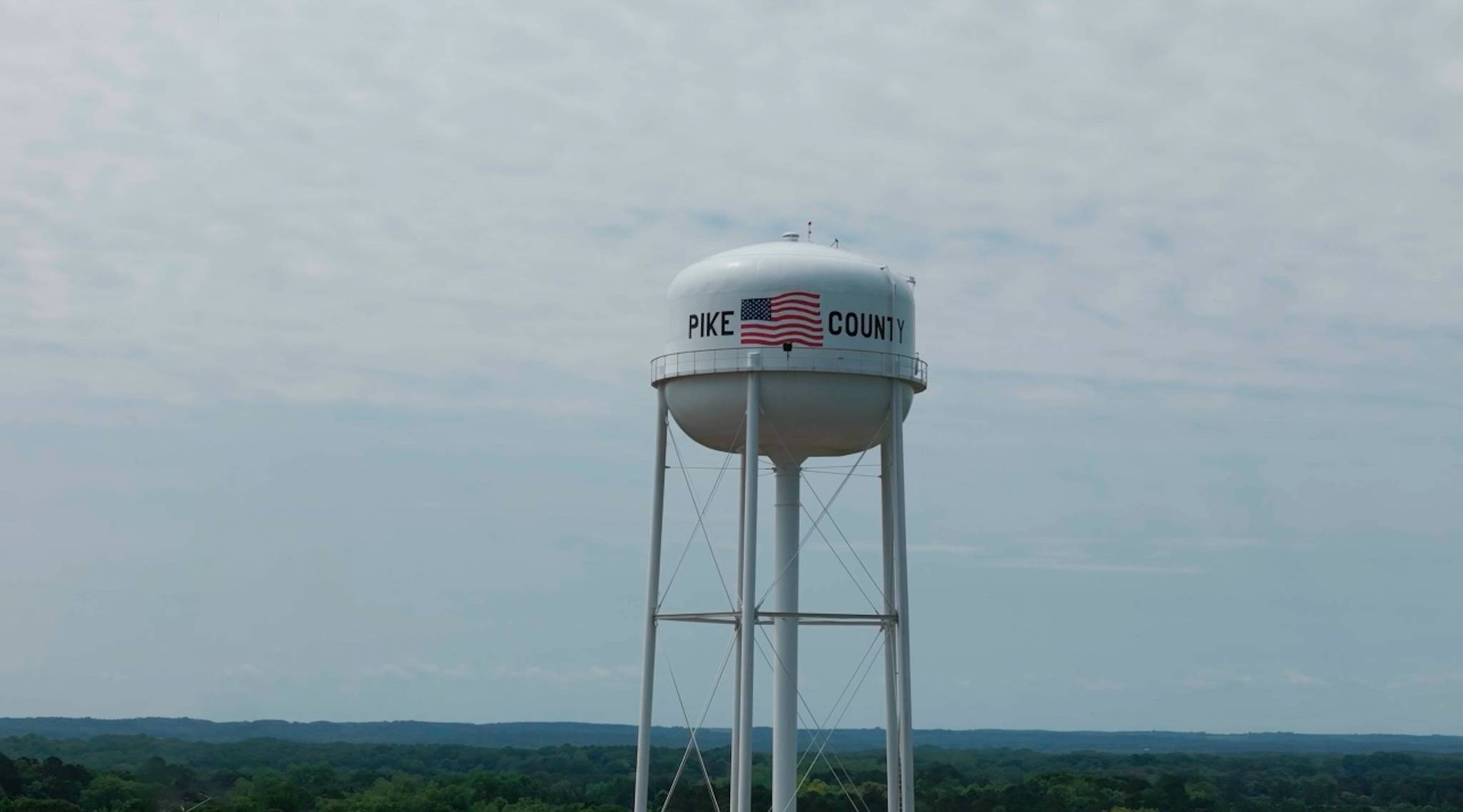 # Pike County Water Tower in front of a blue sky
