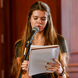 student giving a speech 