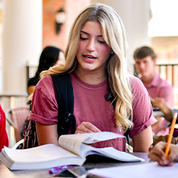 student studying