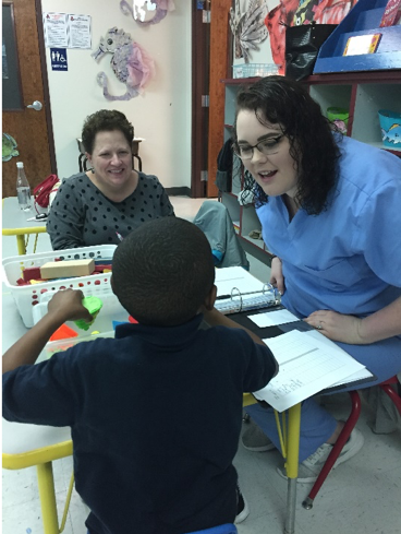 ABA candidate, Zoey Rowell, working in a public school classroom