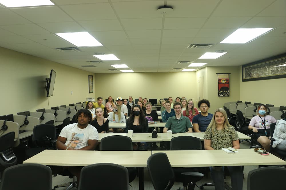 Group photo of the Troy students, faculty, and staff that attended