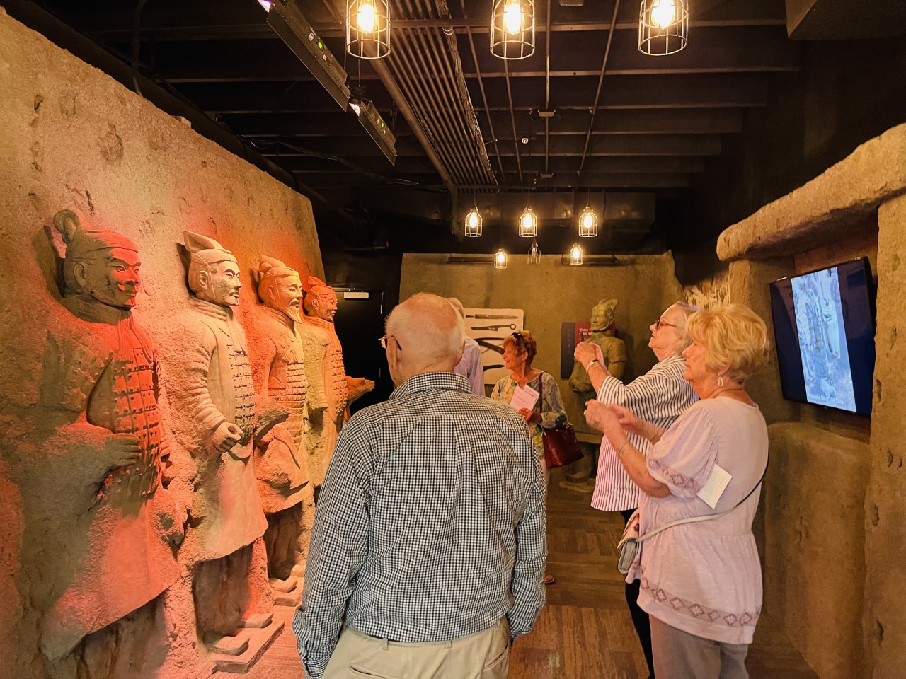 Members of the Sunday School class visiting the underground Terracotta Warrior exhibit
