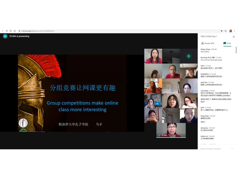 Scholar Zhelin Dang presented about ways to make competition for online courses more interesting