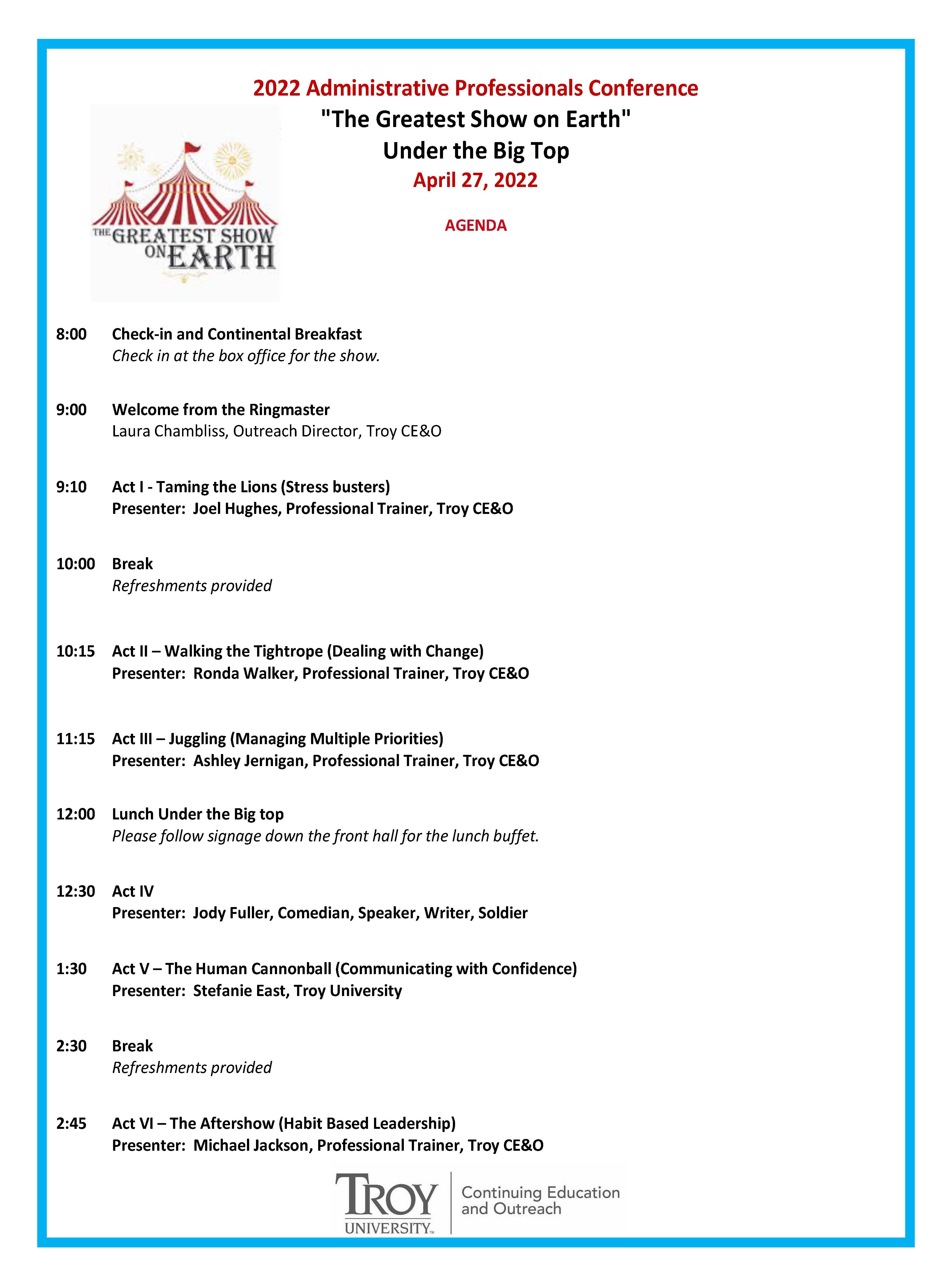 2022 Admin Conference agenda 2022 Admin Conference agenda