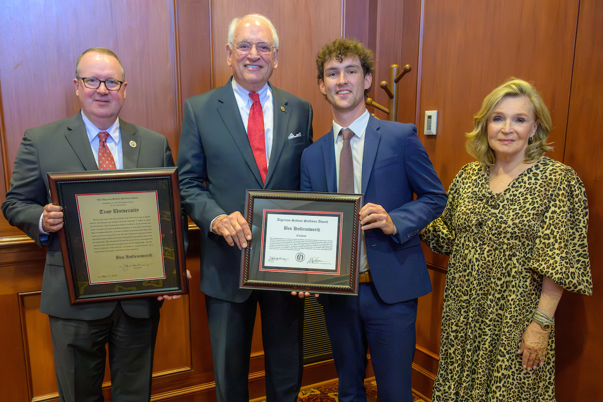 Algernon Sydney Sullivan Awards Male Recipient being awarded to the recipient 