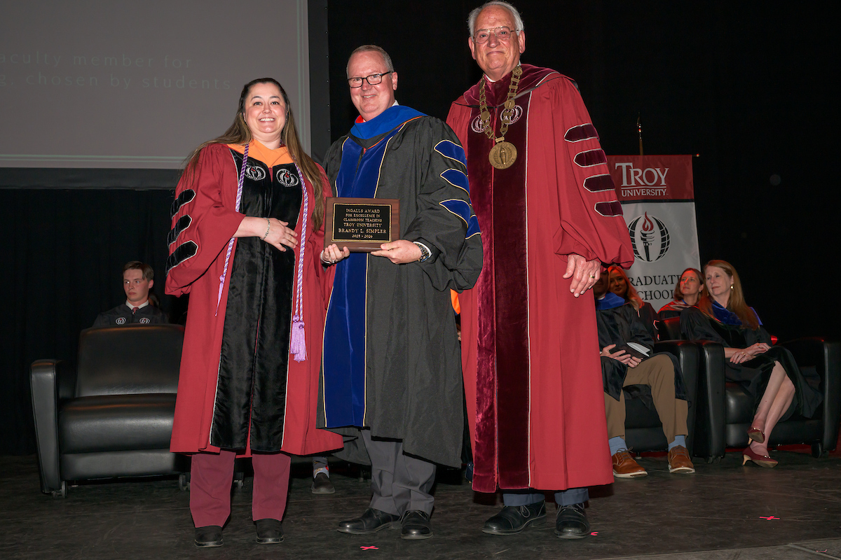 Ingalls Award for Excellence in Classroom Teaching being awarded to the recipient