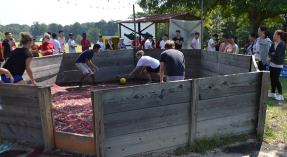 GaGa Ball at Camp Butter and Egg during Orientation.  