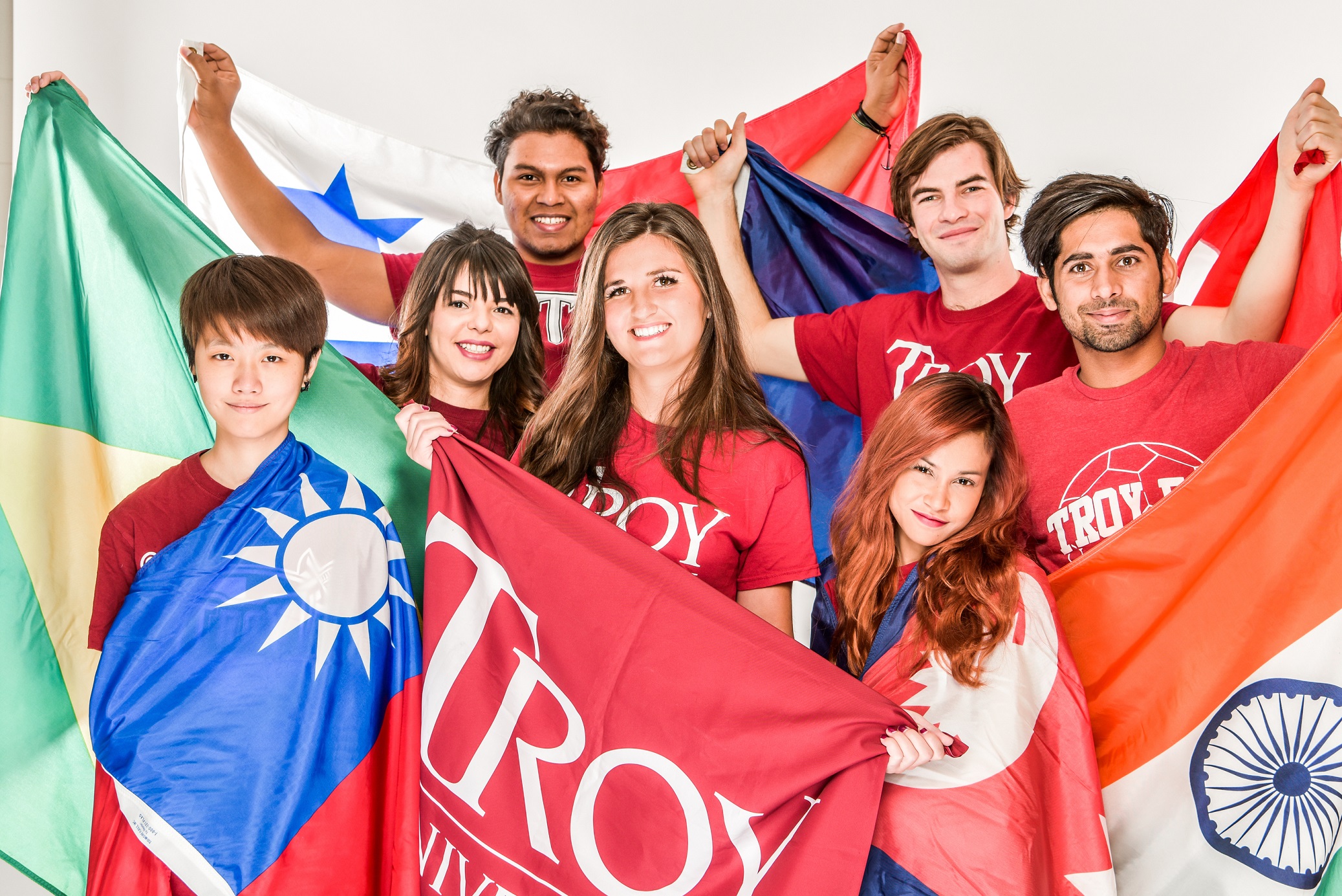 Students with flags