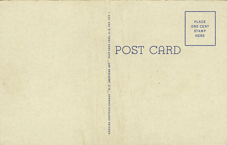 Postcard Back - Tuscumbia: Birthplace of Helen Keller