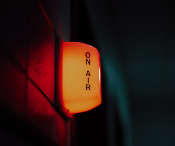 On Air light in the hallway