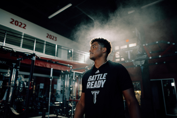 Football Player in the gym