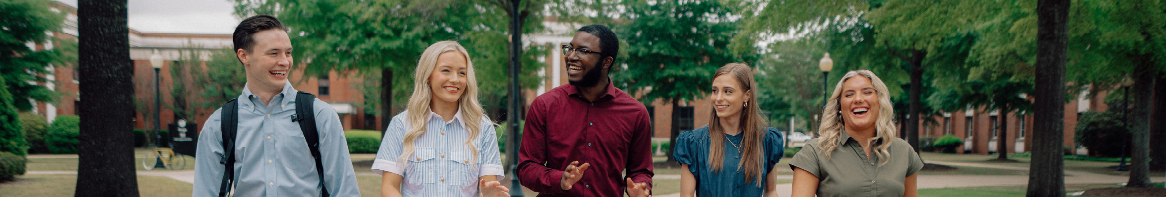 Students walking on campus