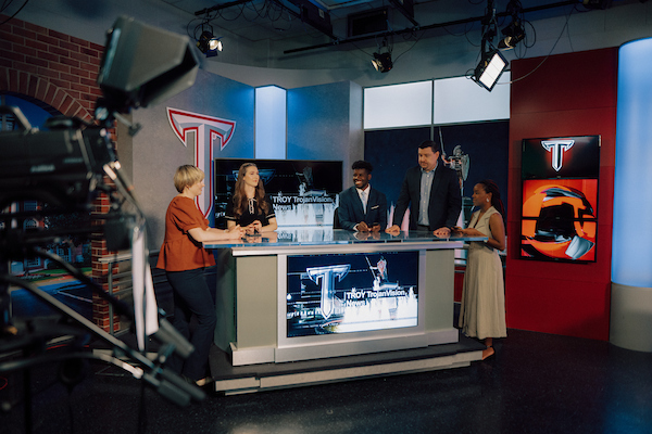 TrojanVision Team inside the studio
