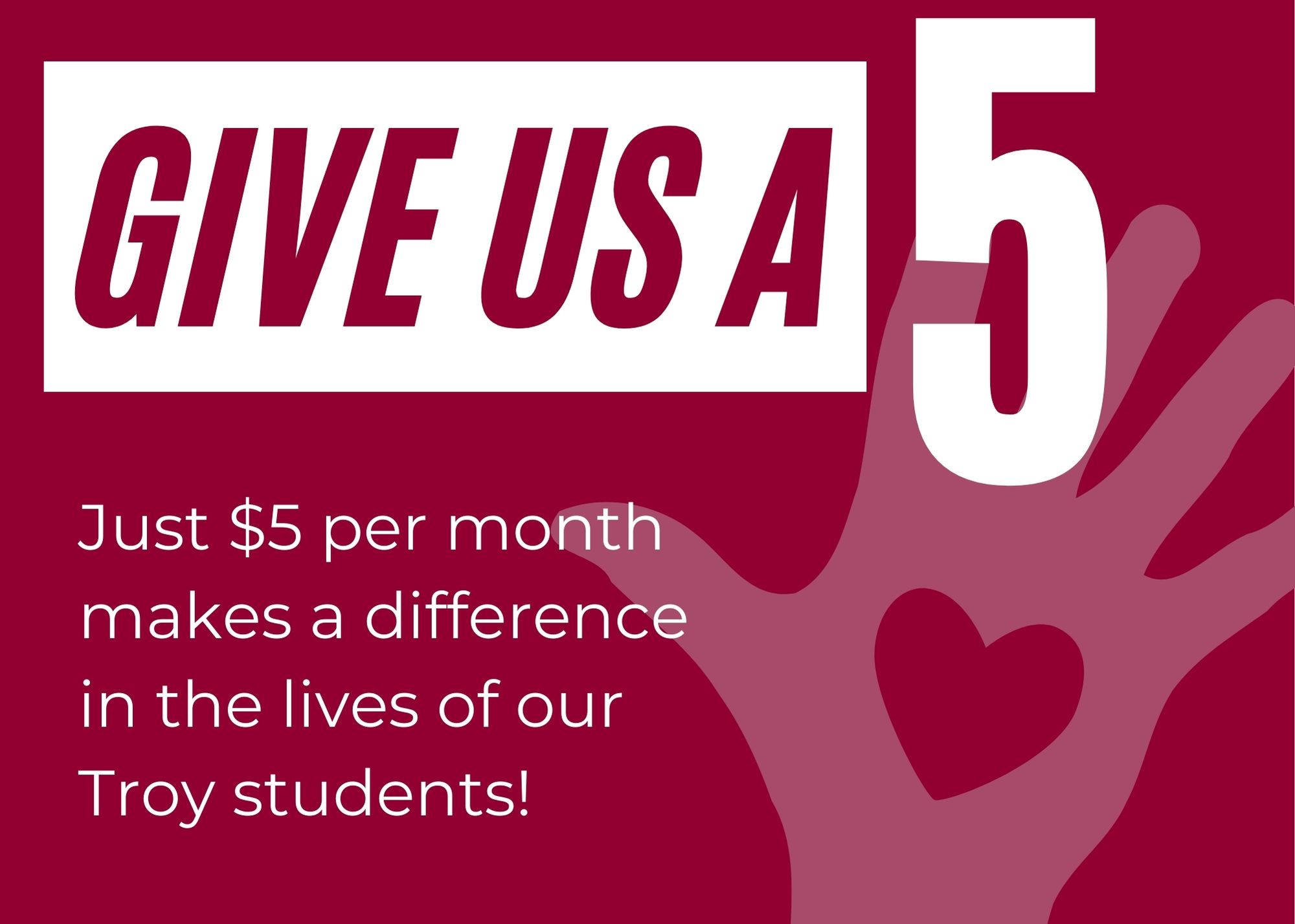Give Us A 5 Fundraising Campaign