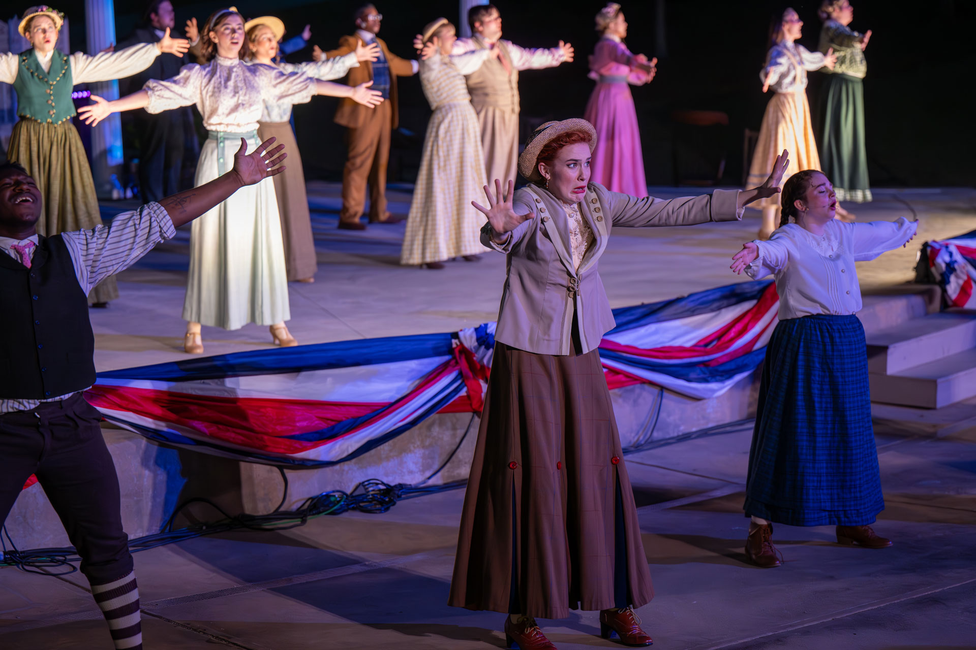 TROY theatre students perform at the amphitheater in the Janice Hawkins Cultural Arts Park.