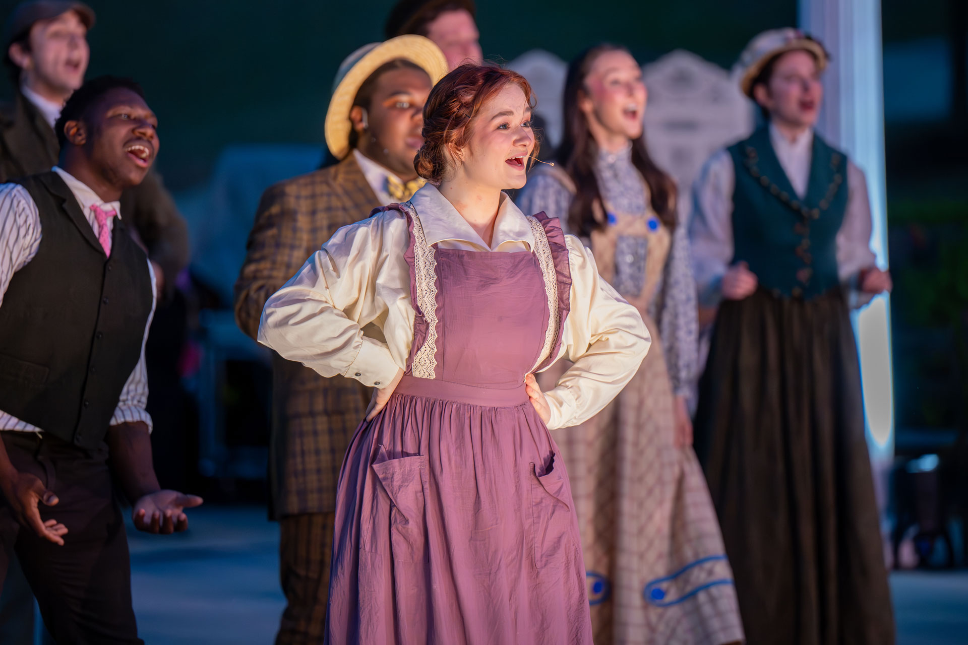 TROY theatre students perform at the amphitheater in the Janice Hawkins Cultural Arts Park.