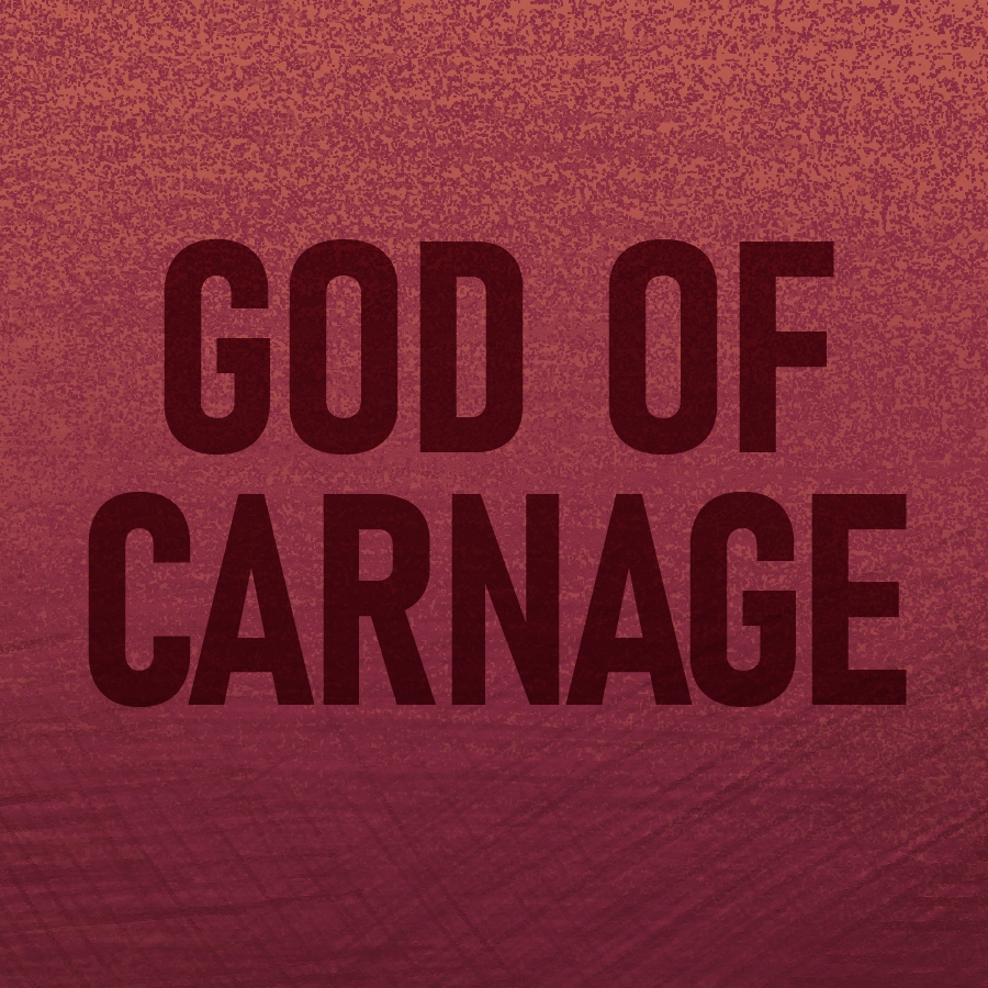 Crimson tile featuring title GOD OF CARNAGE