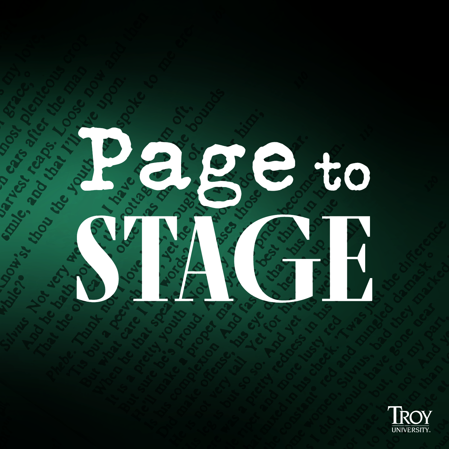 An emerald colored background of a book with white writing on it