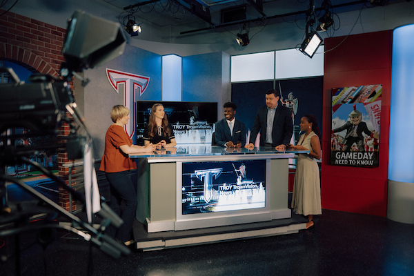 TrojanVision Team inside the studio