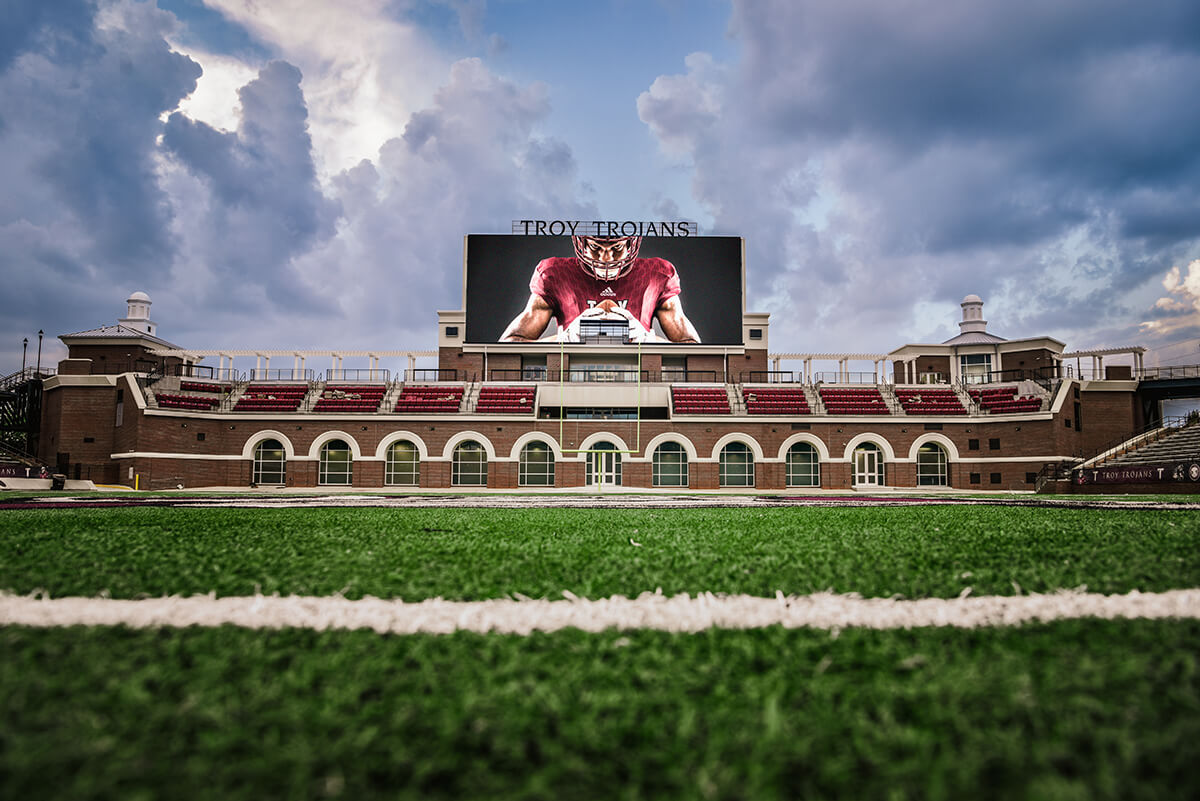 TROY's North End Zone facility at Veterans Memorial Stadium.