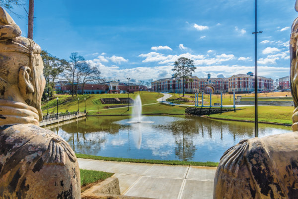 Statues and Pond